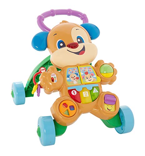 Fisher-Price Ríe y aprende Andador Perrito Primeros Pasos, juguete con actividades, luces y sonidos, regalo para bebés +6 meses (Mattel HBW52), Embalaje sostenible