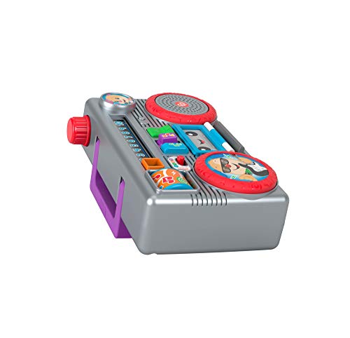 Fisher-Price Ríe y Aprende Radiocasete de juguete con sonidos, regalo para bebés +6 meses (Mattel GYB98)