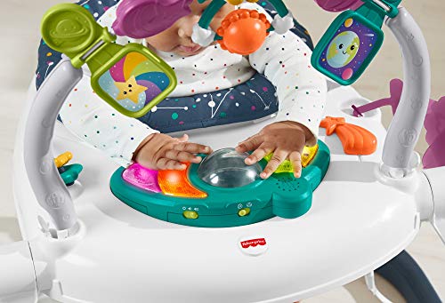 Fisher-Price Saltador Gatito Astronauta Plegable, Jumperoo Astro Kitty, regalo para bebes (Mattel HBG73), Embalaje sostenible