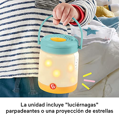 Fisher-Price Sensimals Osito peluche de cuna con proyector para bebé con música, luces y sonidos luciérnagas relajantes para la hora de dormir (Mattel GRR00)