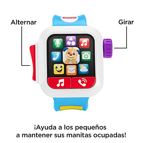 Fisher-Price- Smartwatch Hora de Aprender, Juguete con música y luz para niños + 6 Meses (Mattel GMM40)