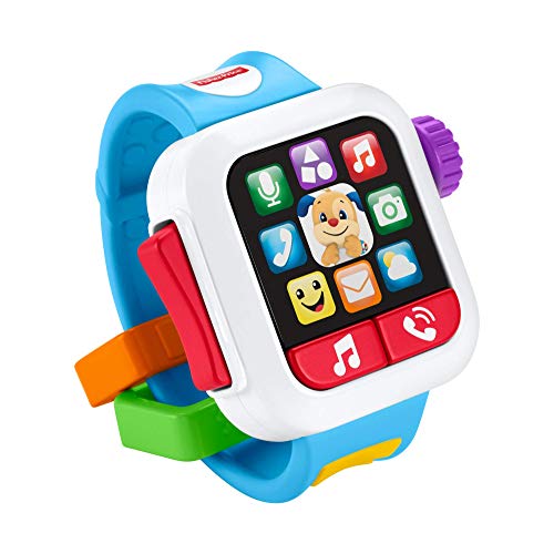 Fisher-Price Smartwatch hora de aprender, juguete en inglés con música y luz para niños + 6 meses (Mattel GMM44)