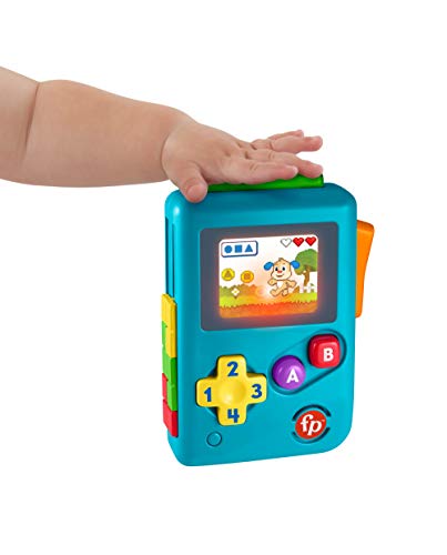 Fisher-Price Videoconsola retro de aprendizaje de Ríe y Aprende, juguete con sonidos, regalo para bebés +6 meses, Mattel HBC82