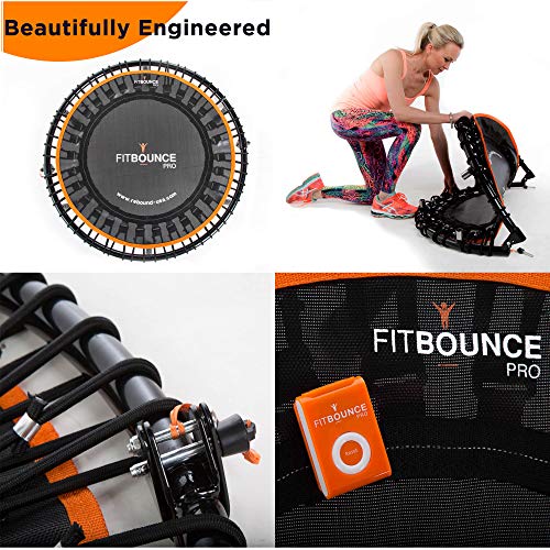 Fit Bounce Pro XL Rebounder Mini Trampolín Silencioso con Cuerda Elástica Aparato para Ejercicio Cardiovascular Salto de. Incluye DVD y Bolsa de Almacenamiento.