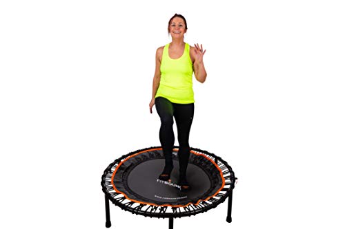 Fit Bounce Pro XL Rebounder Mini Trampolín Silencioso con Cuerda Elástica Aparato para Ejercicio Cardiovascular Salto de. Incluye DVD y Bolsa de Almacenamiento.