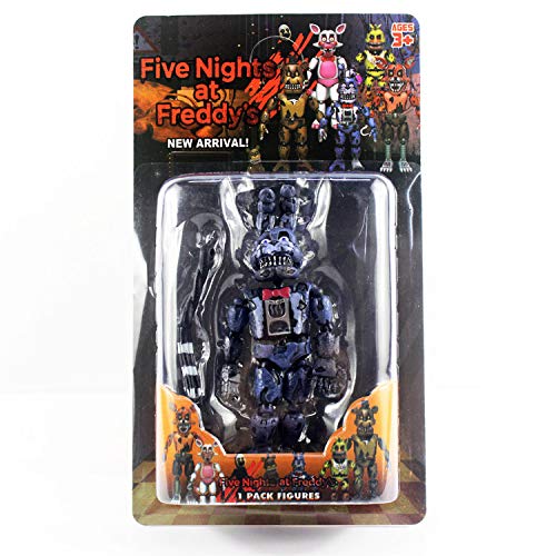 Five Nights FNAF Figura de juguete, 5.5 pulgadas FNAF Figura de acción con luces, lindo divertido fre-ddy Foxy Sister Location Muñeco de terror aligerar figuras de acción móviles juguetes regalos