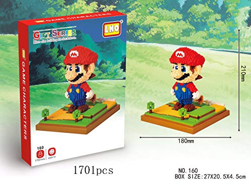 FJJF Mini Bloques, Super Mario Bros Luigi Yoshi Nano Mini Building Blocks Kits Modelo 3D DIY Diamond Blocks Blocks Ladrillos Montaje De Juguete (5 Piezas)