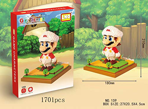 FJJF Mini Bloques, Super Mario Bros Luigi Yoshi Nano Mini Building Blocks Kits Modelo 3D DIY Diamond Blocks Blocks Ladrillos Montaje De Juguete (5 Piezas)