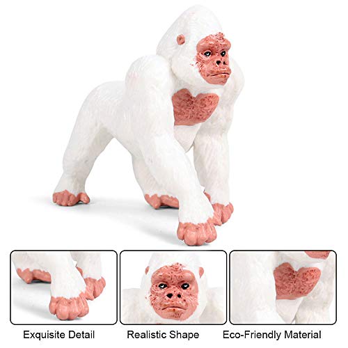 FLORMOON Gorila Figurines Realistic Juguete Gorila Animal Figure Early Educational Toys Science Project Christmas Birthday Gift for Kids (Blanco)