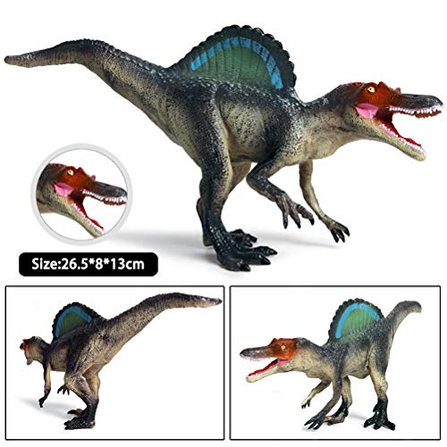 FLORMOON Juego de Dinosaurios - Realista Spinosaurus Dinosaur- Figuras de Dinosaurio de plástico - Decoración de Pasteles de cumpleaños Juguete Escolar para niños pequeños(Gris Oscuro)