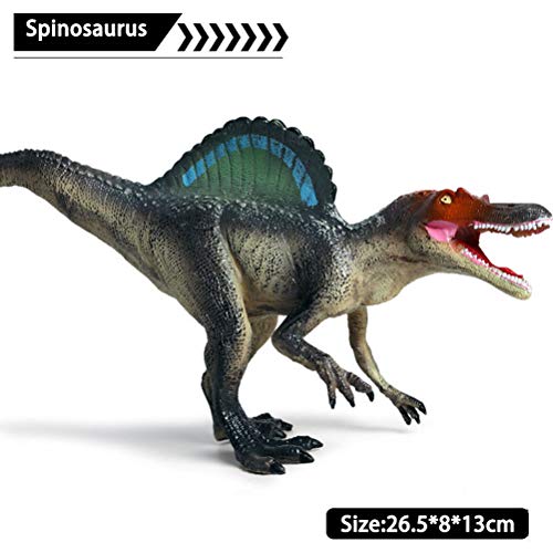 FLORMOON Juego de Dinosaurios - Realista Spinosaurus Dinosaur- Figuras de Dinosaurio de plástico - Decoración de Pasteles de cumpleaños Juguete Escolar para niños pequeños(Gris Oscuro)