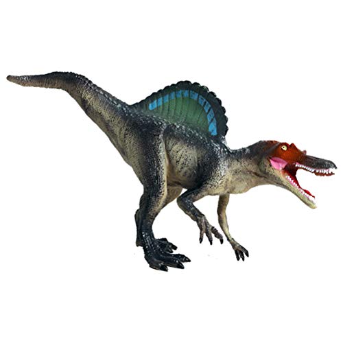 FLORMOON Juego de Dinosaurios - Realista Spinosaurus Dinosaur- Figuras de Dinosaurio de plástico - Decoración de Pasteles de cumpleaños Juguete Escolar para niños pequeños(Gris Oscuro)