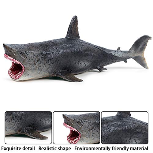 FLORMOON Juguetes Megalodon Figura de Ballena Realista Pintado a Mano Estatuilla de Tiburon Figuras de acción de Animales Colección de Regalos Decorativos para niños.