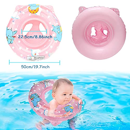 Flotador Bebe,Anillo de Natación para Bebé,Anillo de Natación Inflable Flotadores para Bebe con Asiento Flotador Anillo de Natación para Niños Bebés de 6 - 36 Meses(Rosa)