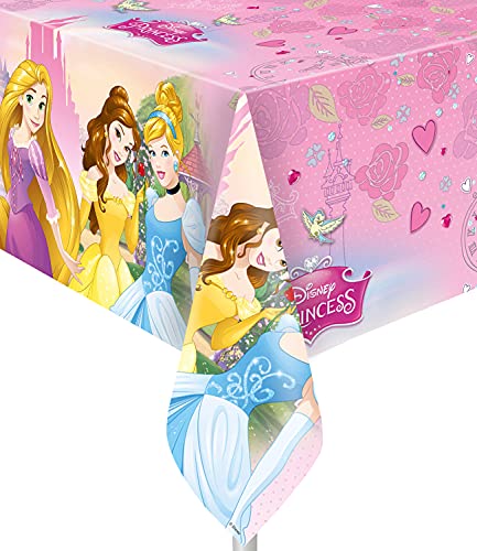 Folat B.V. Procos - 85004 Mantel de plástico de Princesas Disney (Disney Princess Dreaming) 120 x 180 cm, color rosa