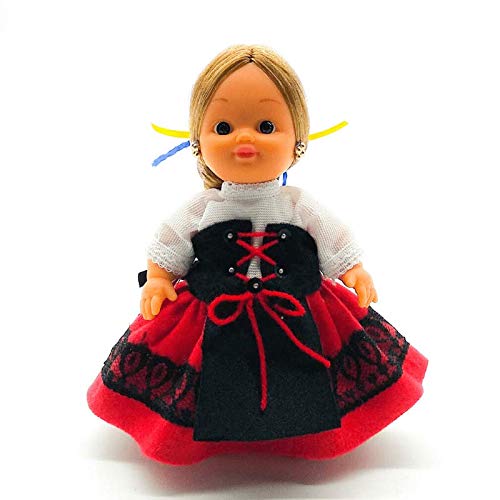 Folk Artesanía Muñeca Regional colección de 15 cm con Vestido típico Vallisoletana (Valladolid) España.