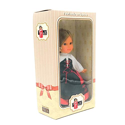 Folk Artesanía Muñeca Regional colección de 25 cm con Vestido típico Vallisoletana Valladolid España.