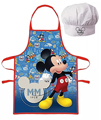 for-collectors-only Juego de delantal y gorro de cocina para niños, diseño de Mickey Mouse