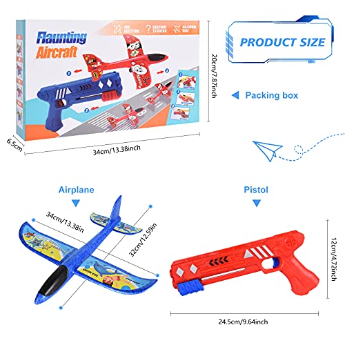 FORMIZON Avion de Juguete, Planos de Espuma, Juguete de Avión de Catapulta, Juego de Disparos Juguete de Avión, Deportes al Aire Libre Avión Planeador para Juguete Infantil Regalo (Azul)