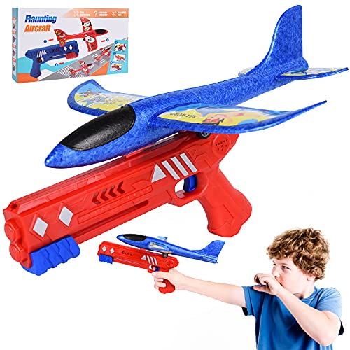 FORMIZON Avion de Juguete, Planos de Espuma, Juguete de Avión de Catapulta, Juego de Disparos Juguete de Avión, Deportes al Aire Libre Avión Planeador para Juguete Infantil Regalo (Azul)