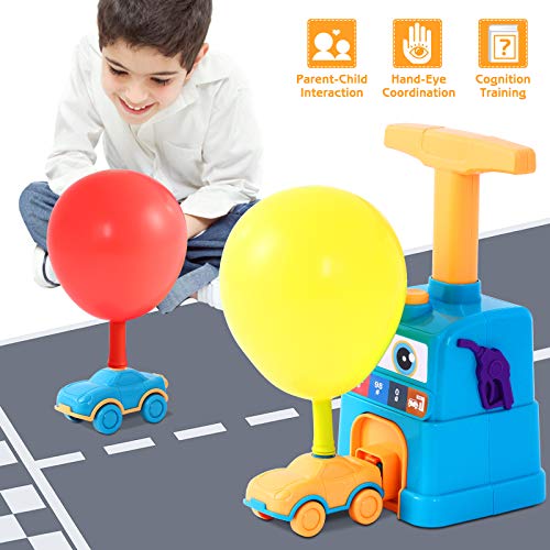 FORMIZON Juguete Coche de Globo, Juguete Lanzador Globos, Coche de Lanzamiento con Globo para Juguete Experimento Educación Diversión Ciencia Coche Bebé Juguetes Regalo (Azul)