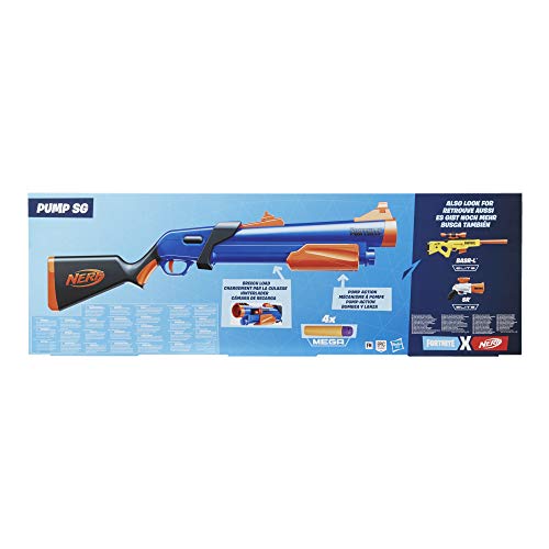 Fornite-Pistola NERF FORTNITE Pump SG ¡Lanzamiento DE Larga Distancia, Multicolor (Hasbro F0318EU4)