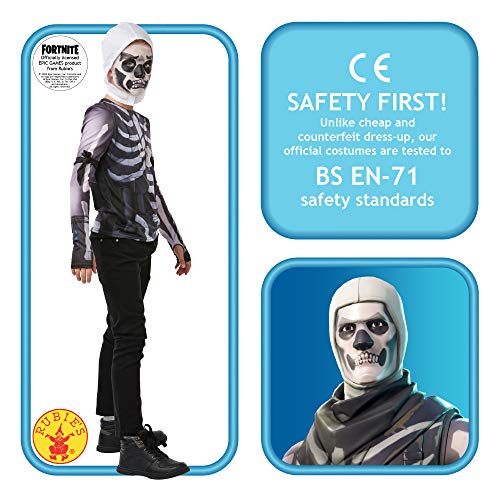 Fortnite - Disfraz camiseta Skull Trooper para niño, Large - 164 cm