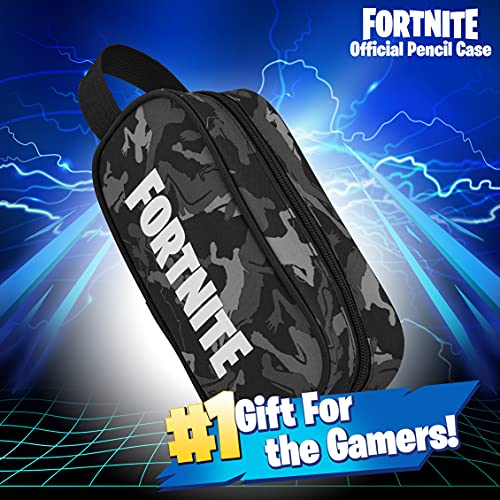 Fortnite Estuche Escolar, Estuches Escolares 20 cm, Material Escolar, Estuche Escolar Niño, Regalos Para Gamers (Camo Negro)