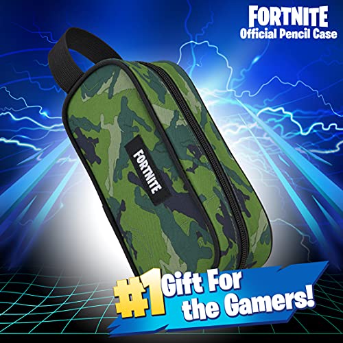 Fortnite Estuche Escolar, Estuches Escolares 20 cm, Material Escolar, Estuche Escolar Niño, Regalos Para Gamers (Camo Verde)