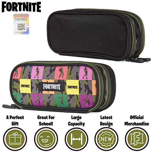 Fortnite Estuche Escolar Niño, Estuches Para Lápices Diseño Emotes Ovalados y Rectangulares, Materiales Escolares Producto Oficial Fornite, Regalos Para Chicos y Chicas Adolescentes