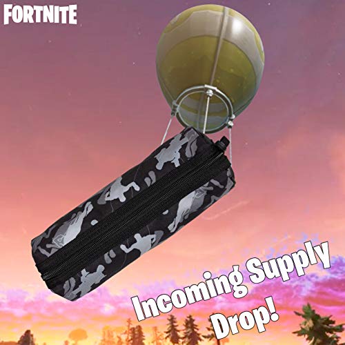 Fortnite Estuche Escolar Niño, Estuches para Lápices Diseño Emotes y Llama Ovalados y Rectangulares, Materiales Escolares Producto Oficial Fornite, Regalos para Chicos y Chicas (Negro)