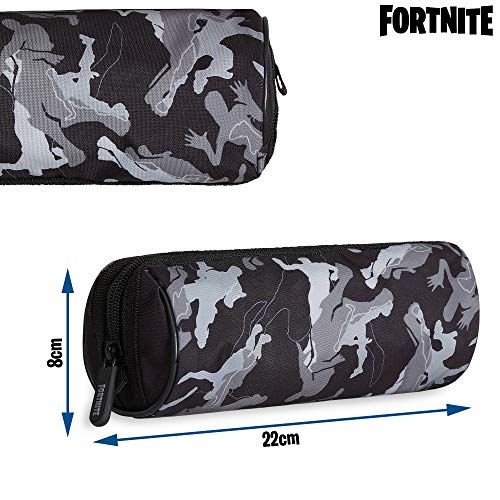 Fortnite Estuche Escolar Niño, Estuches para Lápices Diseño Emotes y Llama Ovalados y Rectangulares, Materiales Escolares Producto Oficial Fornite, Regalos para Chicos y Chicas (Negro)