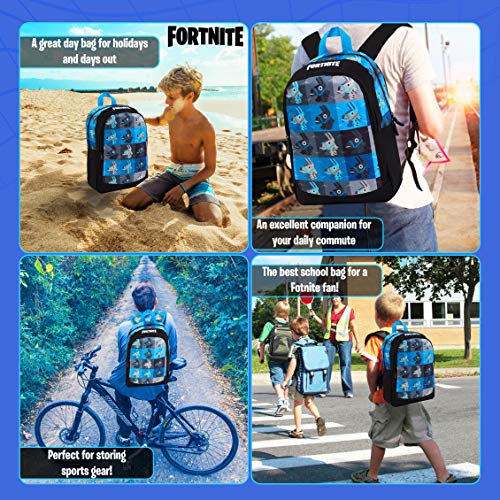 Fortnite Mochila Escolar Niño,Mochilas Escolares Juveniles Llama Camuflaje, Bolsas Colegio Para Niños Adolescentes Adultos,Viajes Negocios Deportes Universidad Colegio,Producto Oficial Fornite (Azul)