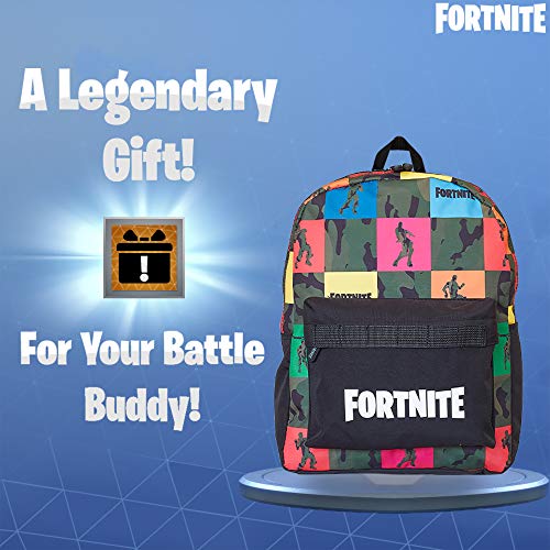 Fortnite Mochilas Escolares Juveniles Para Niños, Mochila de Gran Capacidad Para Colegio, Viajes, Deportes, Universidad, Merchandising Oficial, Regalos Para Niños Adolescentes Adultos (Negro/Multi)