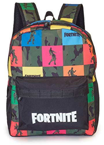 Fortnite Mochilas Escolares Juveniles Para Niños, Mochila de Gran Capacidad Para Colegio, Viajes, Deportes, Universidad, Merchandising Oficial, Regalos Para Niños Adolescentes Adultos (Negro/Multi)