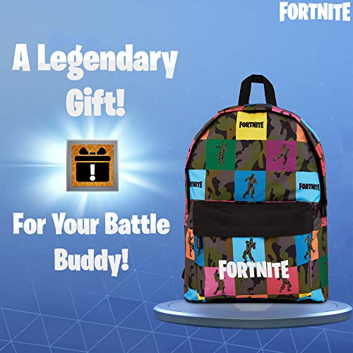 Fortnite Mochilas Escolares Juveniles Para Niños, Mochila de Gran Capacidad Para Colegio, Viajes, Deportes, Universidad, Merchandising Oficial, Regalos Para Niños Adolescentes Adultos (Negro/AOP)