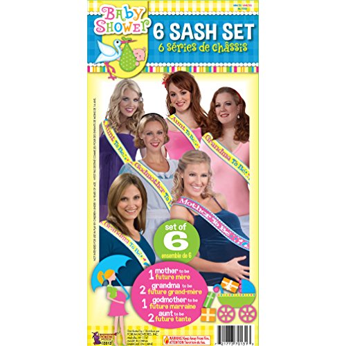 Forum Novelties Sash Set Juego de bandas para baby shower, multicolor (70131)