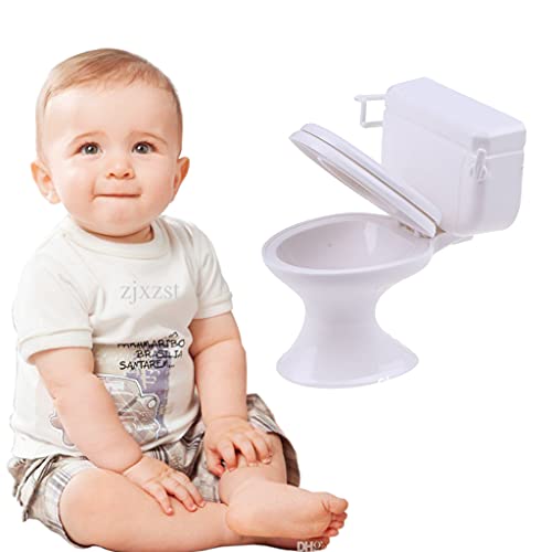 freneci Muebles de casa de muñecas Juguetes de baño Accesorios Decorativos Modelo de Inodoro Blanco para Regalo de niños