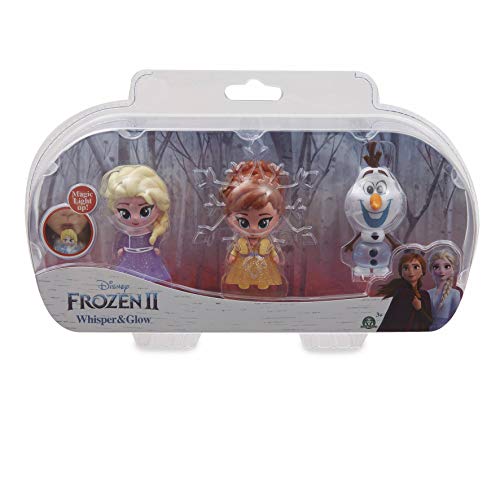 Frozen 2 -Whisper & glow. Minifiguras de los personajes favoritos de Frozen, que cambian de color con un soplido. Pack 3 figuras(FRN75000)