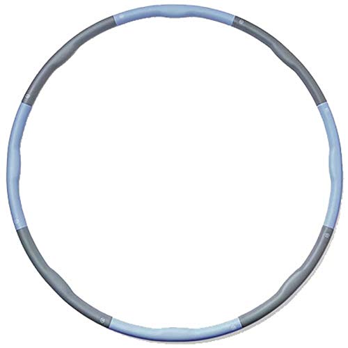 FSJD Fitness Hoola Hoops, Anillo de aro de Hula Profesional extraíble para Adultos y niños, Aros de Cintura Fina con Peso para Hacer Ejercicio (Azul Gris)