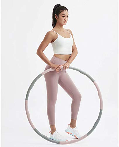 FSJD Fitness Hoola Hoops, Anillo de aro de Hula Profesional extraíble para Adultos y niños, Aros de Cintura Fina con Peso para Hacer Ejercicio (Azul Gris)