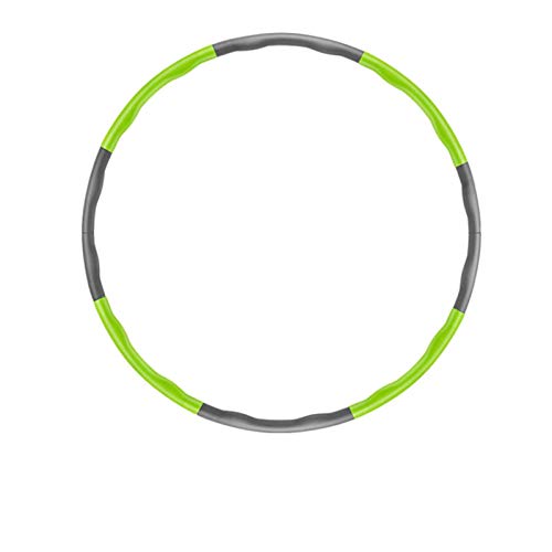 FSJD Fitness Hula Hoops, 8 Secciones, Plegable, Ejercicio físico Hoola Hoop con Pesas de Espuma, Peso, Masaje Hula Hoop, Verde