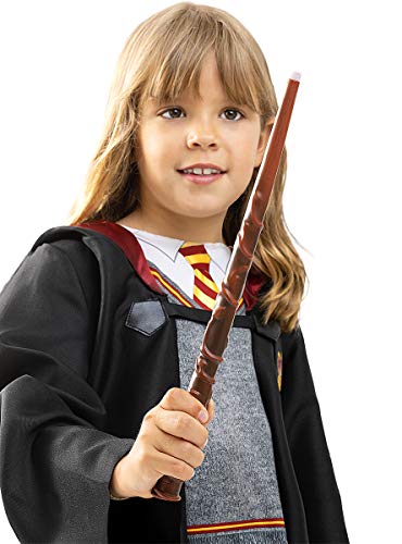 Funidelia | Varita de Hermione Granger con luz Oficial para Hombre y Mujer ▶ Gryffindor, Magos, Películas & Series, Hogwarts - Color: Marrón, Accesorio para Disfraz - Licencia: 100% Oficial