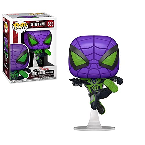 Funko 54695 POP Games: Spider-Man: Miles Morales- Miles (Purple Reign Suit)