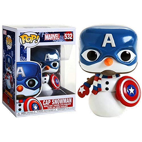 Funko - Pop! Bobble Vinyle Marvel: Holiday - Captain America Figura Coleccionable, Multicolor (43335)