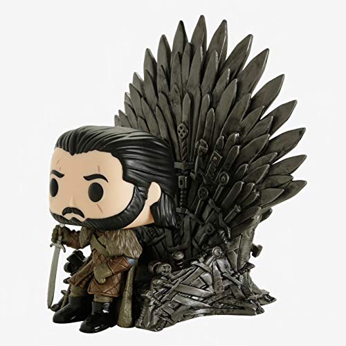 Funko - Pop! Deluxe: Game of Thrones S10: Jon Snow Sitting on Iron Throne Figura Coleccionable, Multicolor (37791)