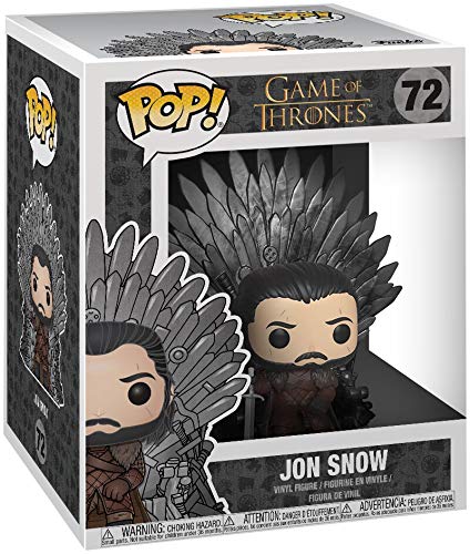 Funko - Pop! Deluxe: Game of Thrones S10: Jon Snow Sitting on Iron Throne Figura Coleccionable, Multicolor (37791)