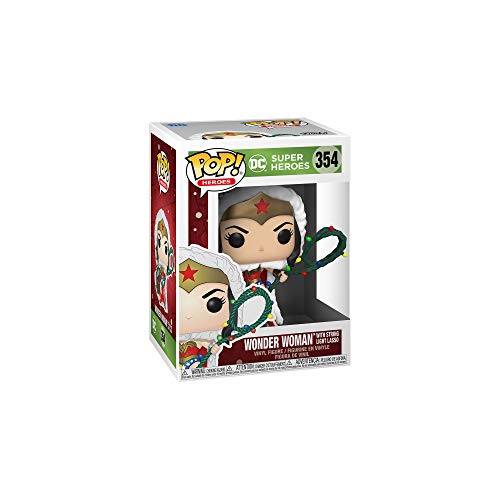 Funko- Pop Heroes DC Holiday-Wonder Woman w/Lights Lasso Comics Holidays S1 WW Figura Coleccionable, Multicolor (50652)