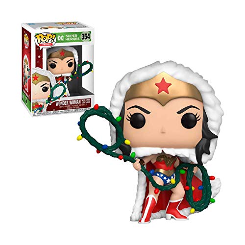 Funko- Pop Heroes DC Holiday-Wonder Woman w/Lights Lasso Comics Holidays S1 WW Figura Coleccionable, Multicolor (50652)