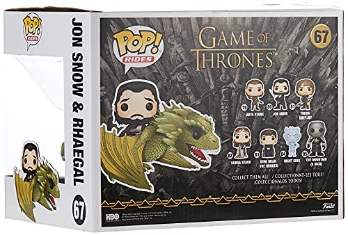 Funko POP Rides: Game of Thrones-Jon Snow w/Rhaegal Ducati Figura coleccionable, multicolor (44448)